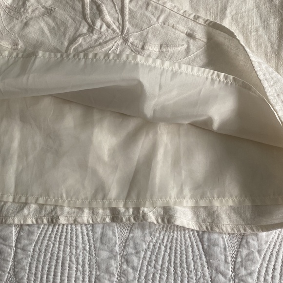 EUC Penningtons linen blend cream floral embroidered skirt - Picture 8 of 8